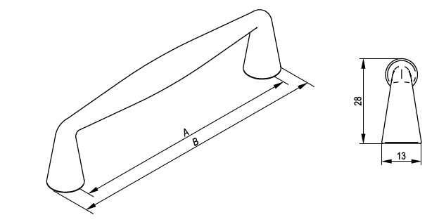 картинка Ручка LINEA 160 металл черная от магазина Kessebohmer.shop