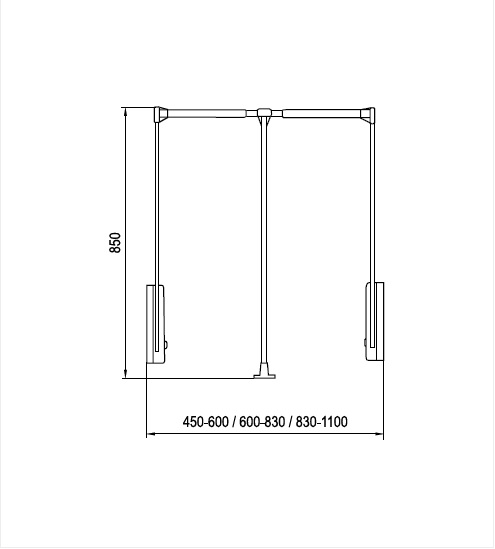 картинка Корзина Simpla 400 высота 200 L-500 металл лак серый от магазина Kessebohmer.shop
