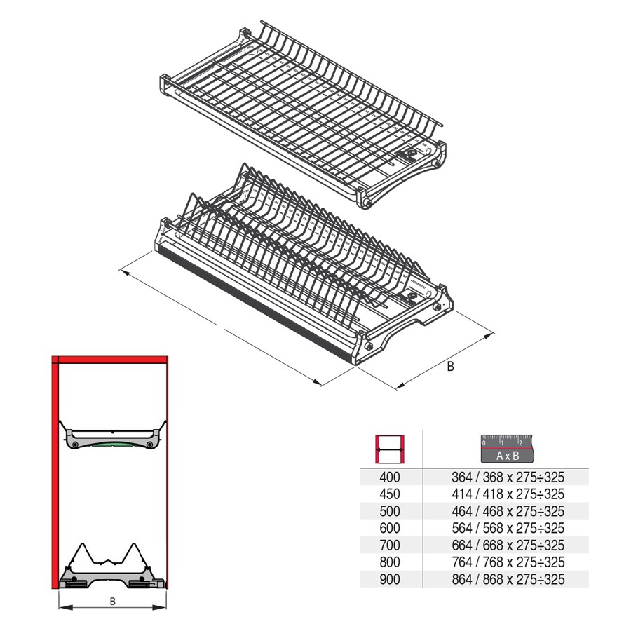 картинка Посудосушитель " Вариант-3 " 800 металл хром от магазина Kessebohmer.shop