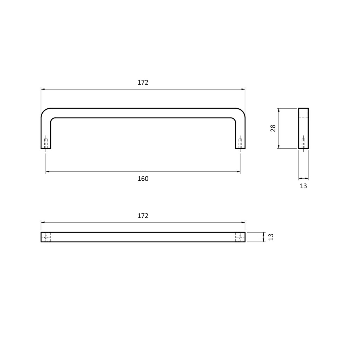 картинка Ручка LINEA 160 металл черная от магазина Kessebohmer.shop