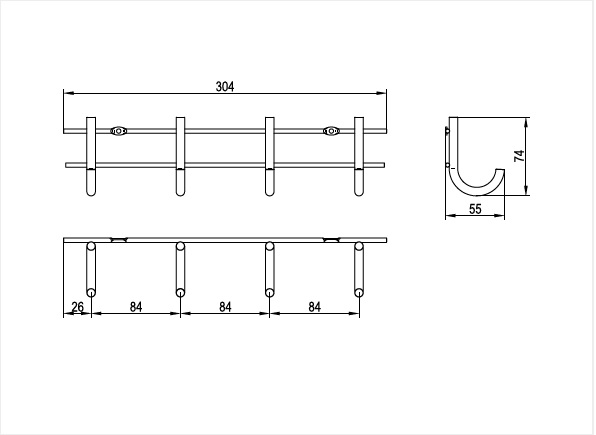 картинка Вешалка для полотенец металл оцинк от магазина Kessebohmer.shop