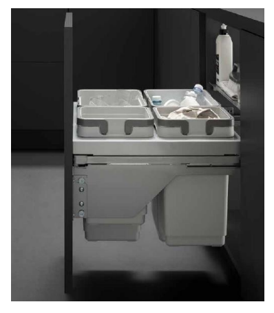 картинка GLOBE EVO 60. Система сортировки и хранения, 4 емк.: 20л+20л+10л+9л, крышка-разделитель, креп. фасада, полн.выдв., плавн.закр., напр. Nova Pro от магазина Kessebohmer.shop