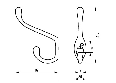 картинка Крючок SORIA L металл хром от магазина Kessebohmer.shop