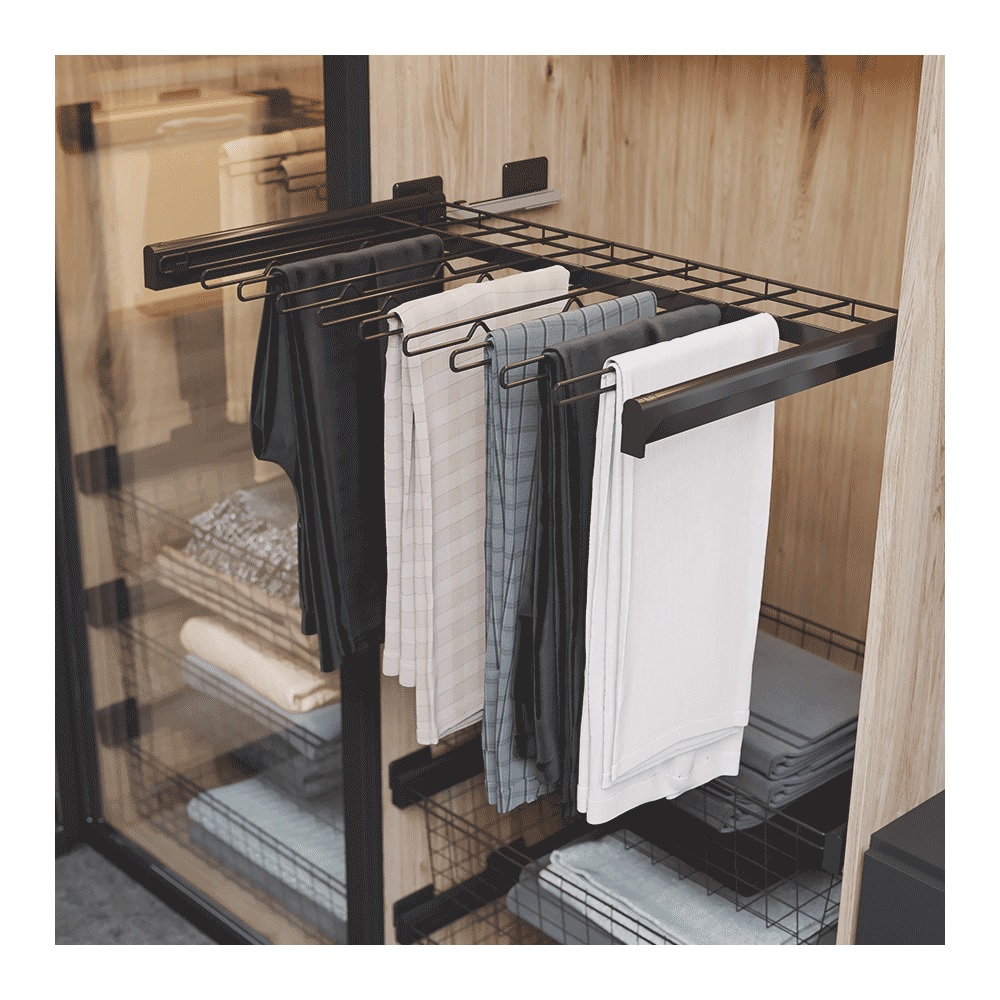 картинка Вешалка для брюк 600 L-480 металл лак черный от магазина Kessebohmer.shop