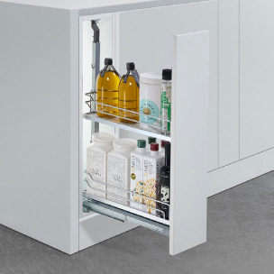 картинка КОМПЛЕКТ Диспенса Джуниор Слим 300 мм, H 640-728, Арена КЛАССИК, 2 полки, цвет ХРОМ, цвет дна Серый (2606310005) от магазина Kessebohmer.shop