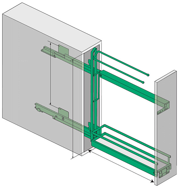 картинка Комплект для полотенец, Бутылочница №15 150 мм, H 592, Арена КЛАССИК, цвет ХРОМ (0021890005) от магазина Kessebohmer.shop
