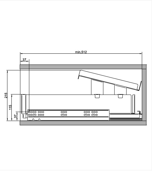 картинка MAXIMA PURO полка для обуви 600 металл черный матовый от магазина Kessebohmer.shop