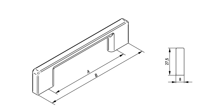 картинка Ручка EASY 192 металл хром от магазина Kessebohmer.shop