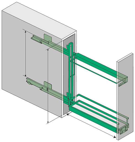 картинка Комплект для противней, Бутылочница №15 150 мм, H 542, Арена КЛАССИК, цвет ХРОМ (0021870005) (стар 2334680005) от магазина Kessebohmer.shop