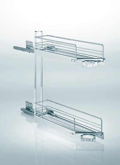 картинка Комплект скос 45° левый, Бутылочница №15 150 мм, H 542, Арена КЛАССИК, цвет ХРОМ (2312110005) от магазина Kessebohmer.shop