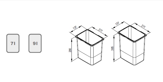 картинка Ведро для мусора 20л пластмасса серая от магазина Kessebohmer.shop