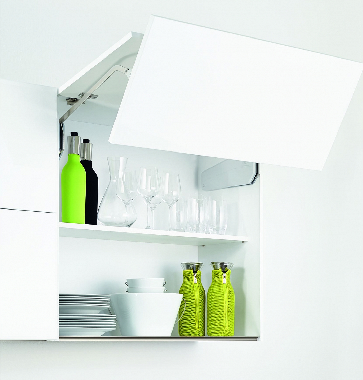 картинка Подъемник E4fs левый и правый, ФриФолд Шорт, H 580-650, 2 шт + 2 крепления к  фасаду, без декоративных крышек, без межфасадных петель (2720110006) от магазина Kessebohmer.shop