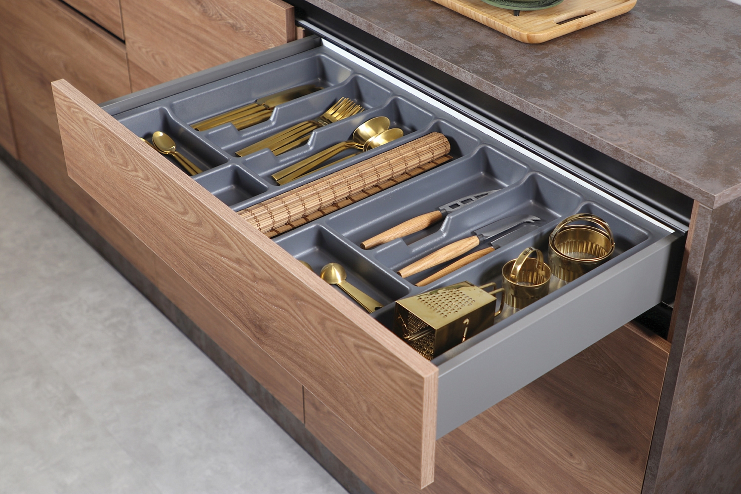 картинка Вклад для ящиков PRO 90 830X490 1,6 MM пластмассовый серый от магазина Kessebohmer.shop