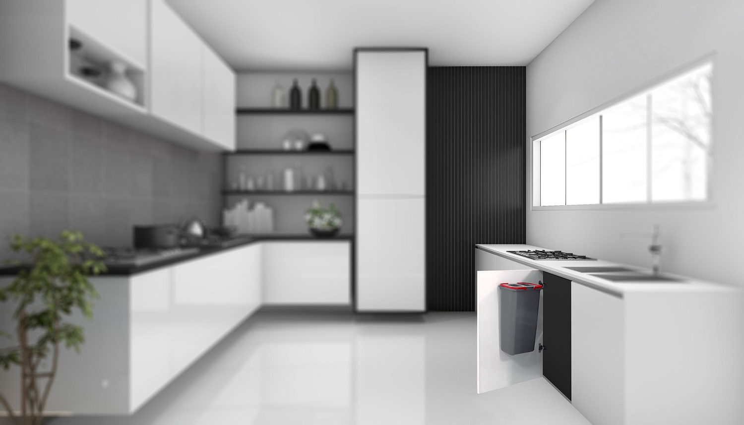 картинка Ведро для мусора 20л пластмасса серая от магазина Kessebohmer.shop