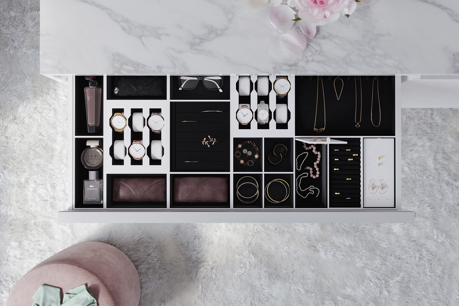 картинка Вклад А1 520 большой для бижутерии черный/оранжевый от магазина Kessebohmer.shop