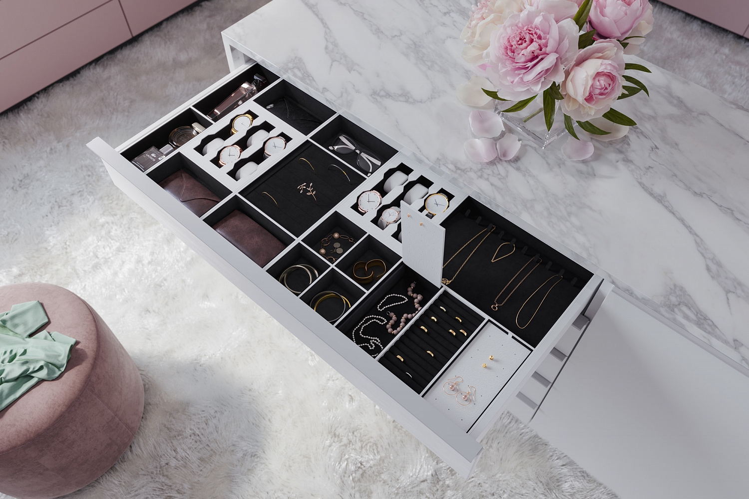 картинка Вклад А1 520 большой для бижутерии черный/оранжевый от магазина Kessebohmer.shop